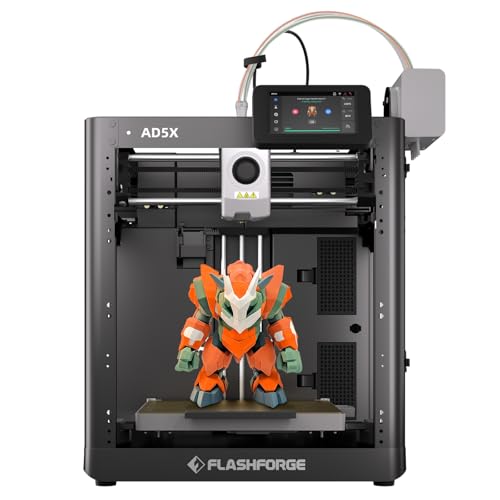 Impresora 3D Flashforge Adventurer 5X con impresión Multicolor en TPU Flexible,Velocidad máxima: 600mm/s,Aceleración: 20,000mm/s,Recarga automática de filamento de 4kg