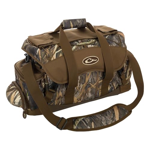 Drake Waterfowl Men's Blind Hunting Camo Duffle Range Gear Bag with Adjustable Shoulder Strap, Habitat, X-Large