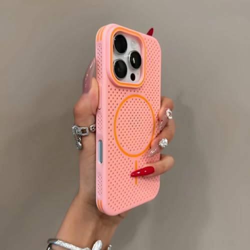 Étui de chargement sans fil magnétique rose iPhone 16