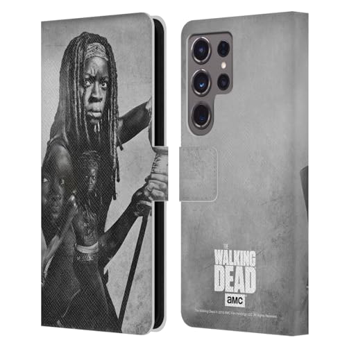 Funda Samsung S24 Ultra de Cuero con Diseño Michonne The Walking Dead