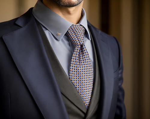 S&W SHLAX&WING Gravatas masculinas azul real azul laranja gravata de casamento extra longa 160 cm