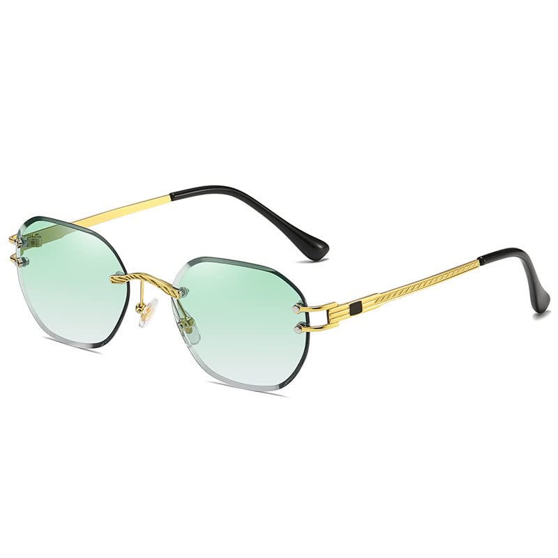 Sunglasses Frameless Rimless,Square Metal Sun Glasses3