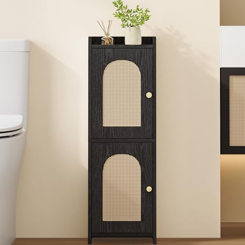Hzuaneri Bathroom Storage Cabinet, Small Corner Floor Cabinet with 2