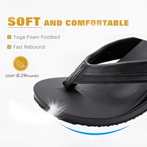 QIGEGE Flip Flop For Men with Arch Support Ultra Soft Cushion Footbed Slip On Lightweight Comfortable Thick Yoga Mat Thong Sandals Beach Thong Slides3