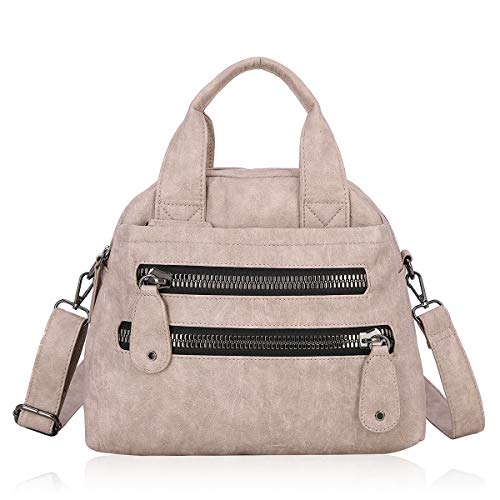 Angel Barcelo Women Fashion Handbag Soft Leather Handbags Multi-Compartments Cross Body Shoulder Bag Tote Purse (Pink) #TOP27