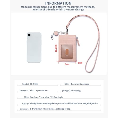 Genuine Leather Neck Wallet ID Holder Credit Card Wallet With Zipper Coins Pocket3