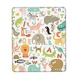 Design lavable : lavable en machine, le tapis de souris imprimé animal de l'alphabet du zoo a un excellent effet de verrouillage des couleurs. Facile à nettoyer et ne se décolore pas avec un nettoyage répété, même les taches liquides peuvent être nettoyées avec de l'eau pour une utilisation continue