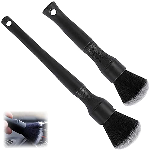 SWRCEYJH Pincel Limpieza Coche Interior Pincel Detalle Auto Juego Cepillos para Detalles Coche Cepillo Limpieza Detalle Coche Parael Interior Y Exterior Coche Motor Emblemas Ventilación Aire 2 Piezas Cover