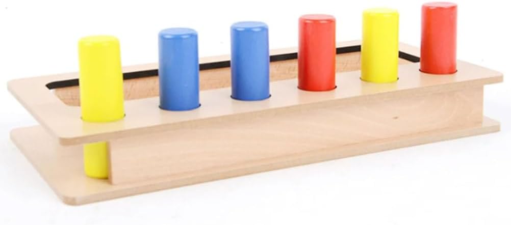 Montessori Teaching Aids Early Education Toys Sensory Tri-Color Round Cylinder Storage Box Intelligence Training