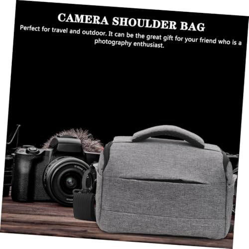 Cámara DSLR bolsa de nailon resistente gris con múltiples compartimentos de viaje 4