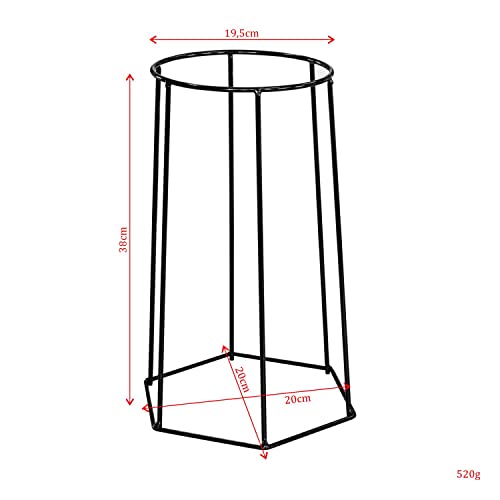 Suporte Vaso Sextavado Pequeno Chão Preto