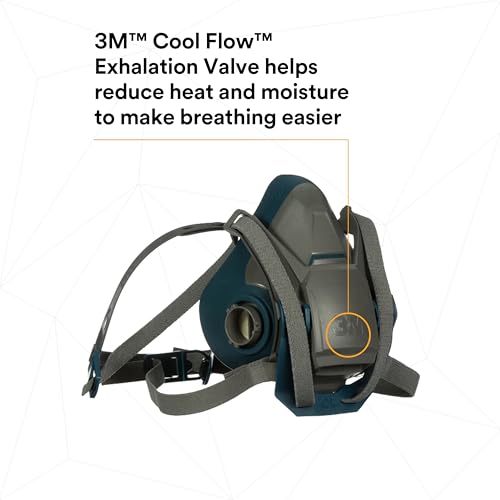 3M Rugged Comfort Quick Latch Half Facepiece Reusable Respirator 6503QL, Gases, Vapors, Dust, Large - Image 7