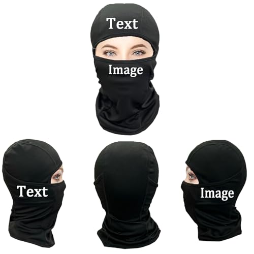BROKANER Custom Balaclava Face Mask Men Women Personalized Ski Balaclava Mask Black Blue Kids Balaclava Hood with Text Image