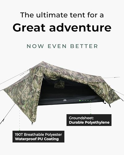 Highlander Blackthorn 1 Person Tent – Lightweight & Waterproof. 4 Season Tent for 1 Person. Quick And Easy Pitch Ultra Low-Profile for Hiking, Fishing, Cyclists & Backpacking