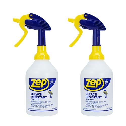 Zep Bleach Resistant Professional Sprayer Bottle – 32 oz (Pack of 2) – ZUPRO2-30 Foot Stream Spray or a Fine Mist, Adjustable Nozzle Measurements, Bleach Resistant for Up to a Year