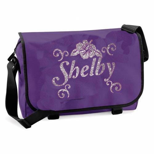 Sac bandoulière fille de couleur violette idéal pour le transport de grands cahiers