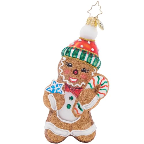 Christopher Radko Hand-Crafted European Glass Christmas Tree Decorative Ornament, Sweet Gingerbread Treat