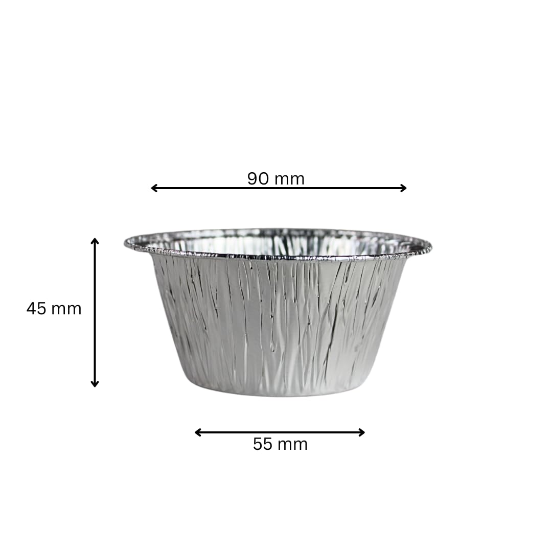 Enpack Einweg-Backformen aus Aluminium - 180ml Eierkuchenform Ø 90mm - Muffinförmchen für Törtchen, Cupcakes oder Muffins - Alu Muffinformen für Backofen (1000)