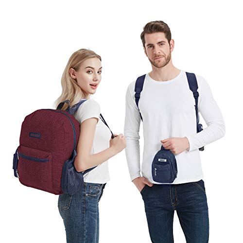 WANDF Foldable Lightweight Backpack Durable Water Resistant Travel Hiking Packable Daypack for Men Women (Red)