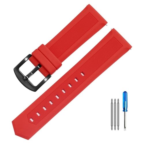 Bracelet montre silicone 22mm haute résistance avec boucle ardillon élégante