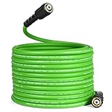 YAMATIC Flexible Pressure Washer Hose 50FT, 3400 PSI 1/4'' Power Washer Hose Replacement for Gas&Electric Washer, Kink Resistant Extension Leak-Free M22 Fittings, Green