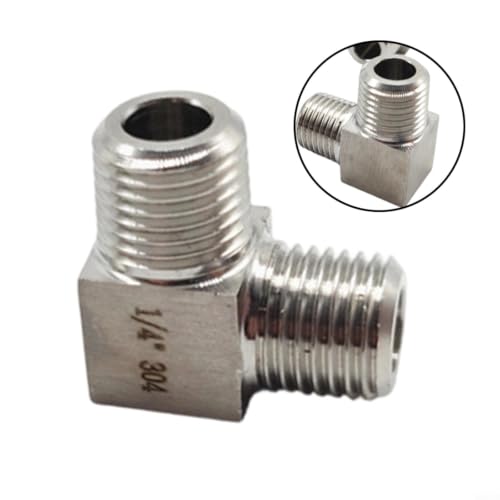 Codo de acero inoxidable de 90 grados rosca macho NPT de 1/2 a 1/4 6
