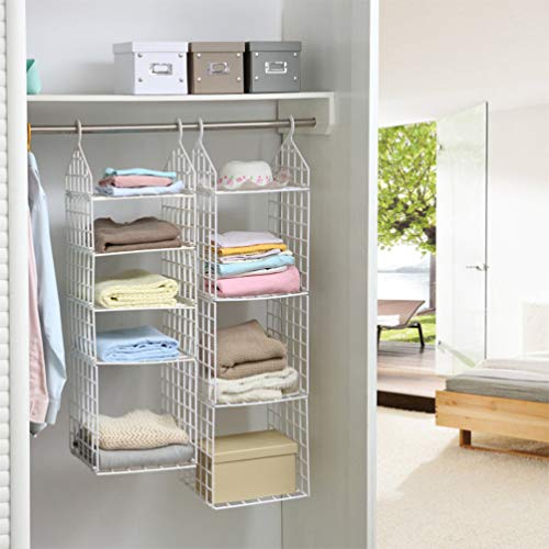 Organizador de armário de plástico para pendurar em 4 camadas IMIKEYA, dobrável, economiza espaço de
