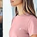 DALIX Lil Flower Cotton Tee Short Sleeve Soft Jersey Shirt Cute Womens in Pink XS X-Small