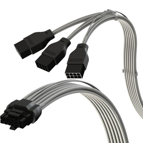 LINKUP - AVA PCIE 5.0 16Pin (12+4) ���d���d���P�[�u�� | 16AWG�A���`�A�͂񂾕t���A�X���[�u�^�C�v | 3x8Pin PCIE 4.0 PSU �p | RTX50�ERTX40�ERTX30 FE GPUs �ƌ݊�������
