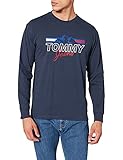 Tommy Jeans Tjm Printed Retro Logo Tee Camicia Sportiva, Blu (Blue Cbk), Medium Uomo