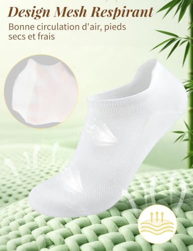 Becellen 6 Paires Bambou Chaussettes Basses Femme 36-40 Quotidien & Sport – vue 4