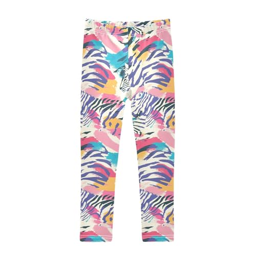KLL Tigers Animal Animal Print Little Girls Leggings Soft High Waisted Dance Pants Exercise