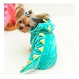 SEIS Dog Dinosaur Suit Halloween Costume Pet Dino Hoodie for Small and Medium Dogs Winter Warm Cloth