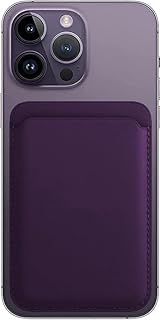 Magnetic Wallet Card Holder Compatible with MagSafe Wallet, Premium Leather,Leather Wallet for Back of your phone (Purple)