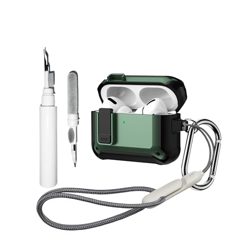 [4 in 1]CaseGame Cover Lock compatibile con AirPods Pro 3, con portachiavi,Cordino portatile e kit di penna per la pulizia, guscio robusto, armatura militare, antiurto, custodia protettiva