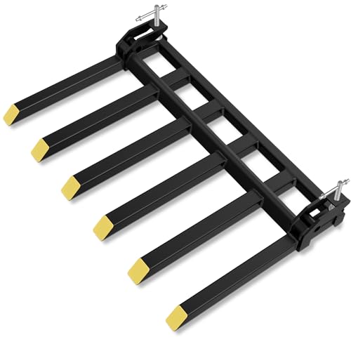 YINTATECH Clamp on Debris Forks to 60 Bucket 4000 lbs Capacity Heavy Duty Clamp on Pallet Forks Bucket Forks Attachments Fit for Loader Bucket Skidsteer Tractor