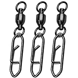 GERUITE Snap Fishing Swivels Ball Bearing Swivel High Strength Fishing Swivels Saltwater Stainless Barrel Swivel for Freshwater Fishing #0(25 Pcs)