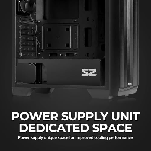Zalman S2 TG ATX Mid-Tower PC Case, 3 x 120mm Fans Pre-Installed, Tinted Tempered Glass Side Panel, Mesh Front Panel, USB 3.0, Black - Thumbnail 7