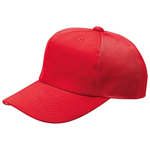 ZETT(ゼット) 野球 ベースボールキャップ (六方型・ニット後メッシュ) BH161A レッド フリーサイズ