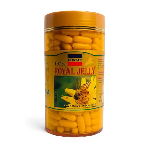 Costar Royal Jelly Supplement 1450mg – 365 Capsules – Rich in Nutrients for Vitality and