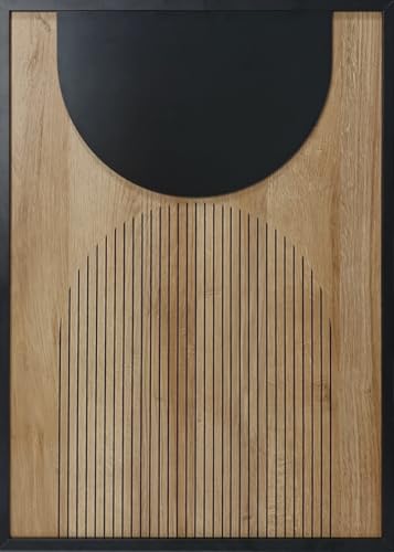 Art géométrique du bois avec le tableau Orbit 50x70 pour chambre zen