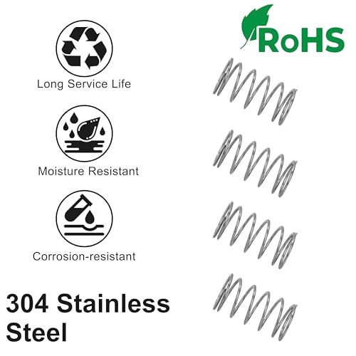 GUNGY Druckfeder Edelstahl Feder Druckfedern 20mm Drahtdurchmesser 1,1mm Innendurchmesser 8mm Länge 20mm Maximale Federkraft 2,1kg 10 Stück