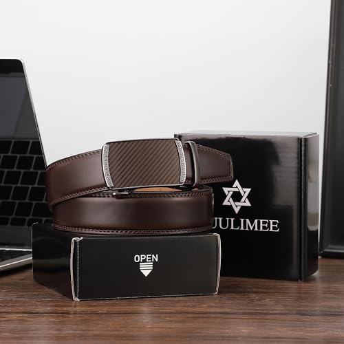Image of Men's Belt, Ratchet Dress Casual Belt with Adjustable Automatic Buckle Trim to Fit