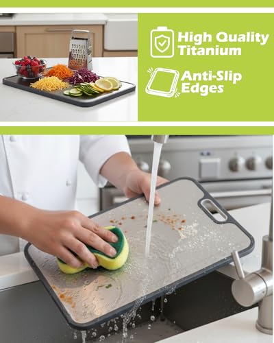 Tabla de cortar de titanio grande con regla incorporada miniatura 3