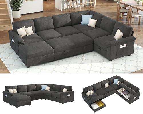 Jocisland 105" Sofa Bed, Sectional Sleeper Sofa with Pull Out