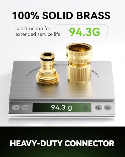 RainPoint Quick Connect Hose Fittings 3/4" GHT - Solid Brass Garden Hose Connectors, No-Leak Design & Universal Fit for Instant Connection (2 Sets) - 2
