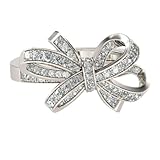 icedout 2 Ct Round Cut Diamond Bow Shape Wedding Engagement Band Ring 14K White Gold Finish Propose Ring Handmade Personalized 925 Sterling Silver Beautiful Anniversary Gorgeous Ring Gift For Her