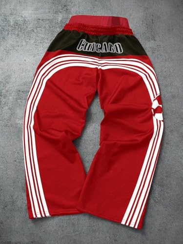 Men's Oversized Sweatpants Letter Graphic Hip Hop Casual Streetwear Baggy Sporty Academy Pants4