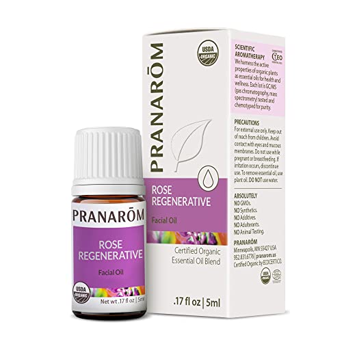 Pranarom - Rose Regenerative Facial Essential Oil Blend (5Ml) - Lavender, Rosehip Seed, Frankincense, And Lemon - 100% Pure Essential Oil For Skincare | Usda And Ecocert Certified Organic #TOP29