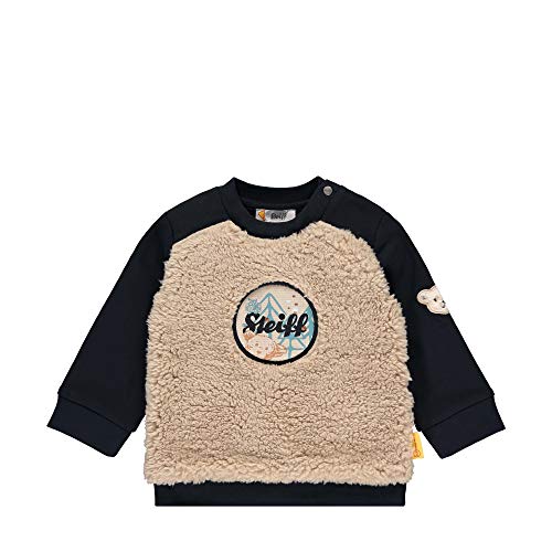 Preisvergleich Produktbild Steiff Baby-Jungen mit süßer Teddybärapplikation Sweatshirt, Navy, 086